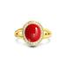 Red Coral Gold Ring R21