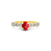 Red Coral Gold Ring R29