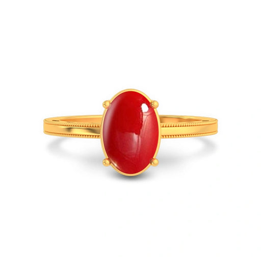 Red Coral Gold Ring R48
