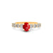 Red Coral Panchdhatu Ring R29