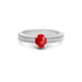 Red Coral Platinum Ring R3