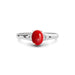 Red Coral Platinum Ring R6