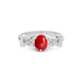 Red Coral Platinum Ring R18