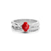 Red Coral Platinum Ring R27
