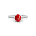 Red Coral Platinum Ring R28