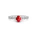 Red Coral Platinum Ring R29