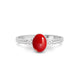 Red Coral Platinum Ring R37