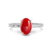 Red Coral Platinum Ring R48
