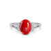 Red Coral Platinum Ring R52