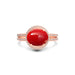 Red Coral Rose Gold Ring R11