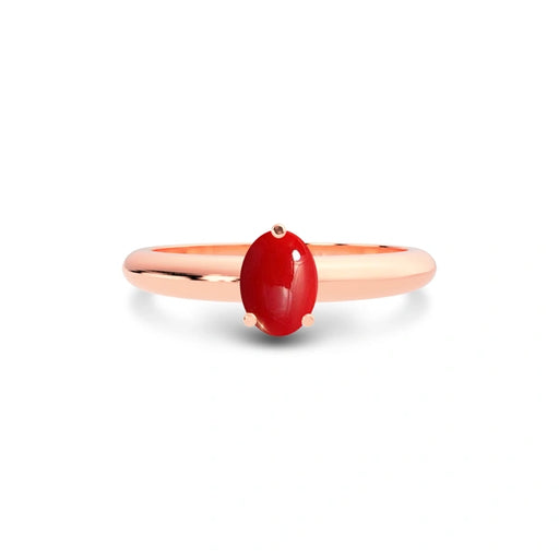 Red Coral Rose Gold Ring R13