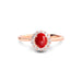 Red Coral Rose Gold Ring R35