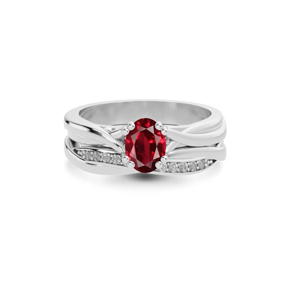 Ruby Platinum Ring R27