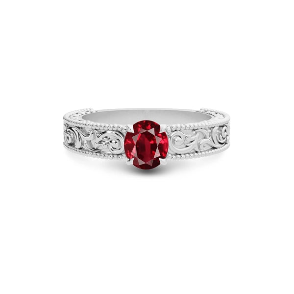 Ruby Platinum Ring R33