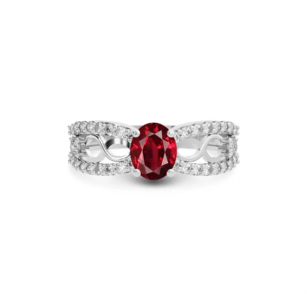 Buy Ruby Gemstone Platinum R34 Ring on GemsRoot