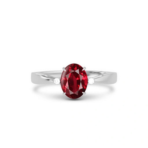 Ruby Platinum Ring R42