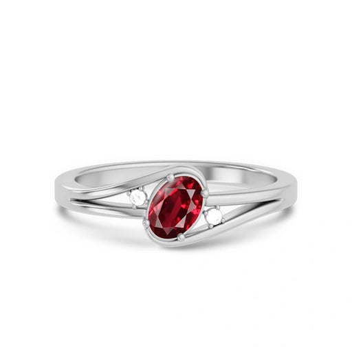 Ruby Platinum Ring R44