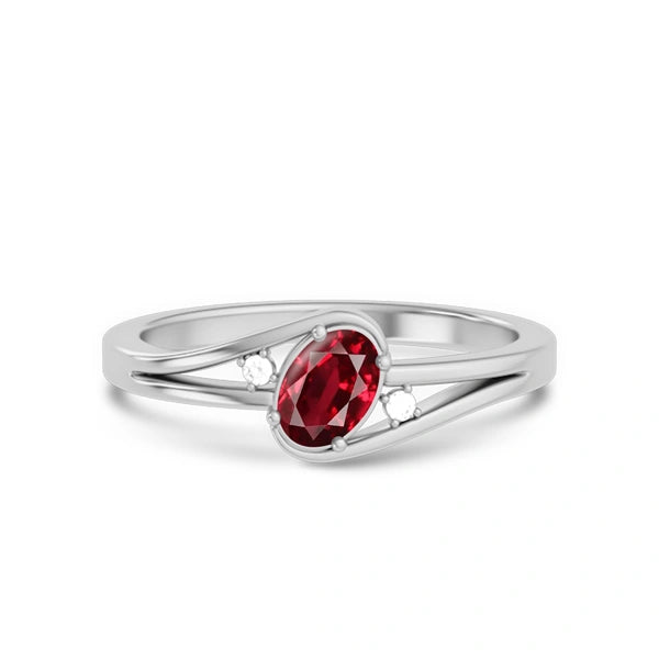 Ruby Platinum Ring R44