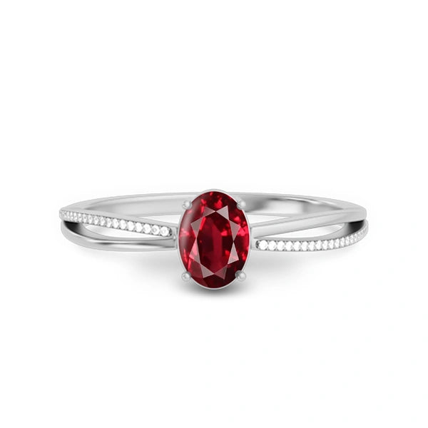 Ruby Platinum Ring R47
