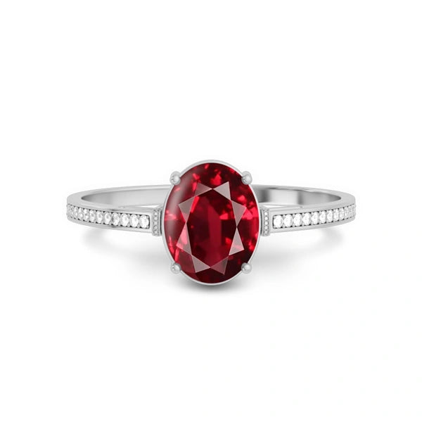 Buy Ruby Gemstone Platinum R50 Ring at Best Price | GemsRoot