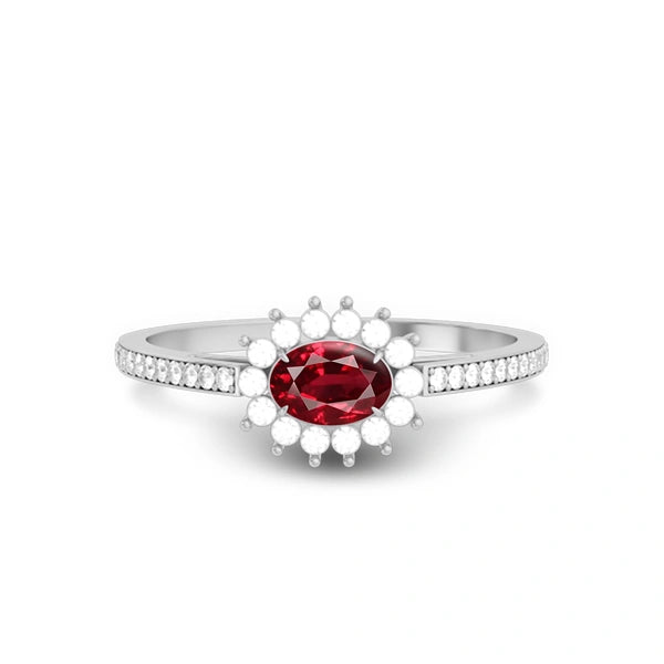 Ruby Platinum Ring R55