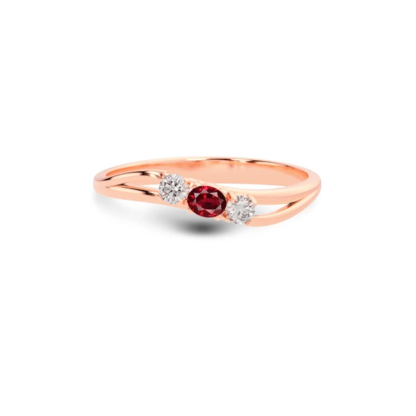 Ruby Rose Gold Ring R1