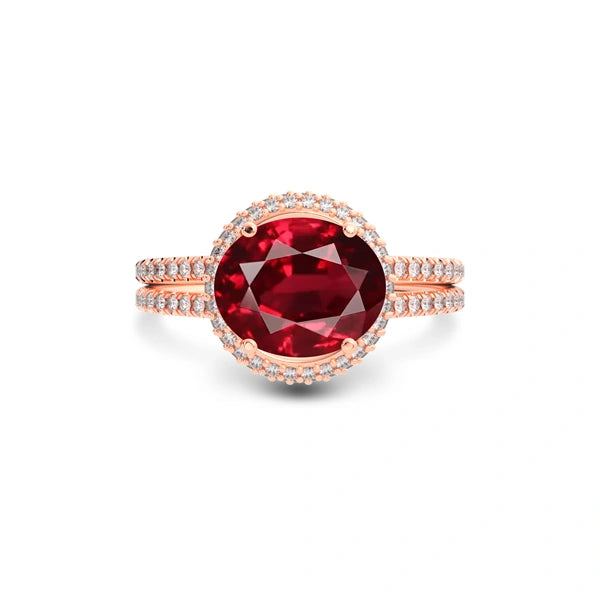 Ruby Rose Gold Ring R11
