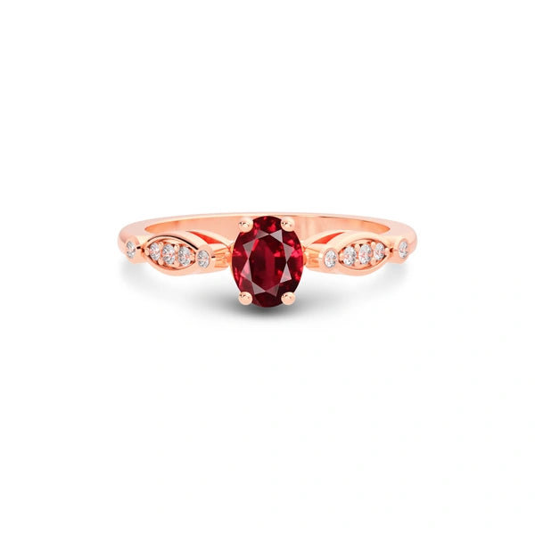 Ruby Rose Gold Ring R15