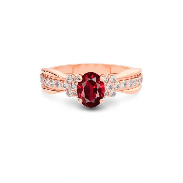 Ruby Rose Gold Ring R31