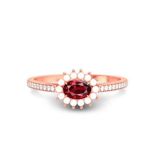 Ruby Rose Gold Ring R55