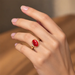 Red Coral Gold Ring R54