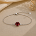 Red Garnet Silver Rakhi Bracelet - RK-1RG