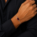 Red Garnet Silver Rakhi Bracelet - RK-1RG