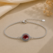 Red Garnet Silver Rakhi Bracelet - RK-3RG