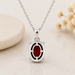 Red Garnet Silver Pendant