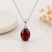 Red Garnet Silver Pendant