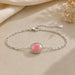 Rose Quartz Silver Rakhi Bracelet - RK-2RQ