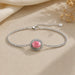 Rose Quartz Silver Rakhi Bracelet - RK-3RQ