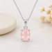 Rose Quartz Silver Pendant