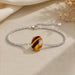 Tiger Eye Silver Rakhi Bracelet - RK-1TE
