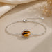 Tiger Eye Silver Rakhi Bracelet - RK-2TE
