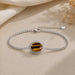 Tiger Eye Silver Rakhi Bracelet - RK-3TE