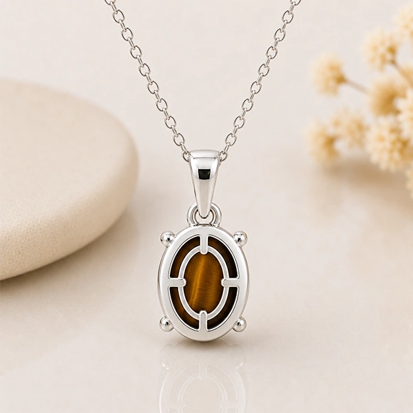 Tiger Eye Silver Pendant