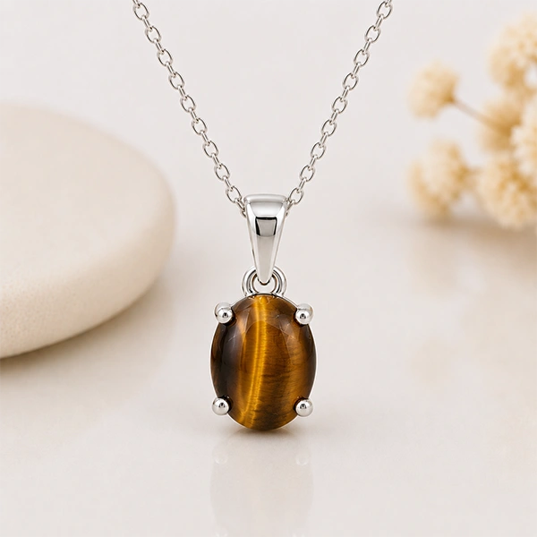 Tiger Eye Silver Pendant