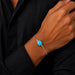 Turquoise (Firoza) Silver Rakhi Bracelet - RK-1TS