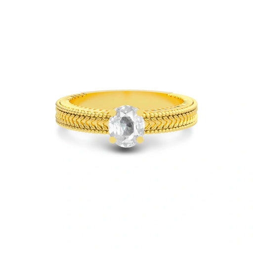 White Sapphire Gold Ring R3