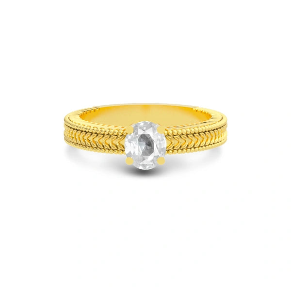 White Sapphire Gold Ring R3
