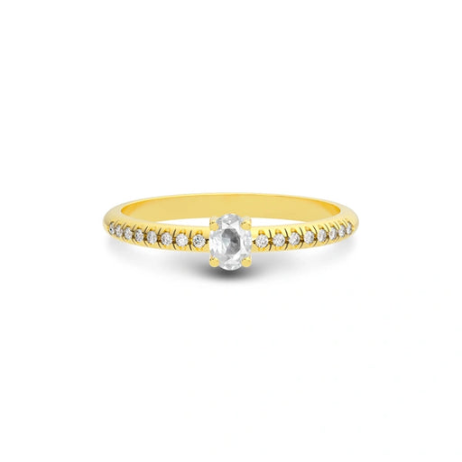 White Sapphire Gold Ring R4
