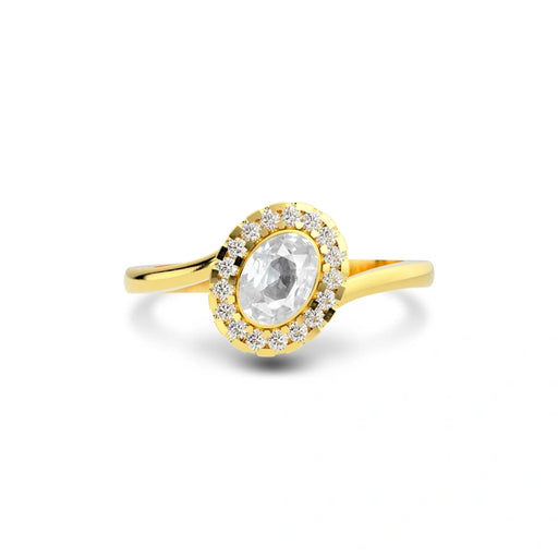 White Sapphire Gold Ring R5