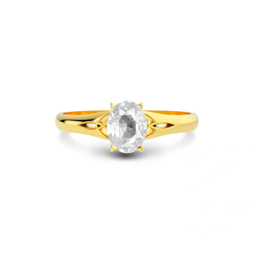 White Sapphire Gold Ring R6